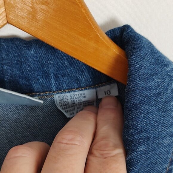 EUC Spiegel Retro 90s Denim Jumpsuit NWOT Zipper Pocket Cinch Accents Size 10 - Picture 11 of 12